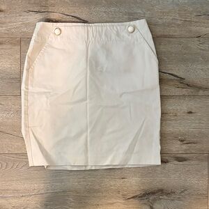 Women's Cream Pencil Skirt with Gold Ring Detail Banana Republic